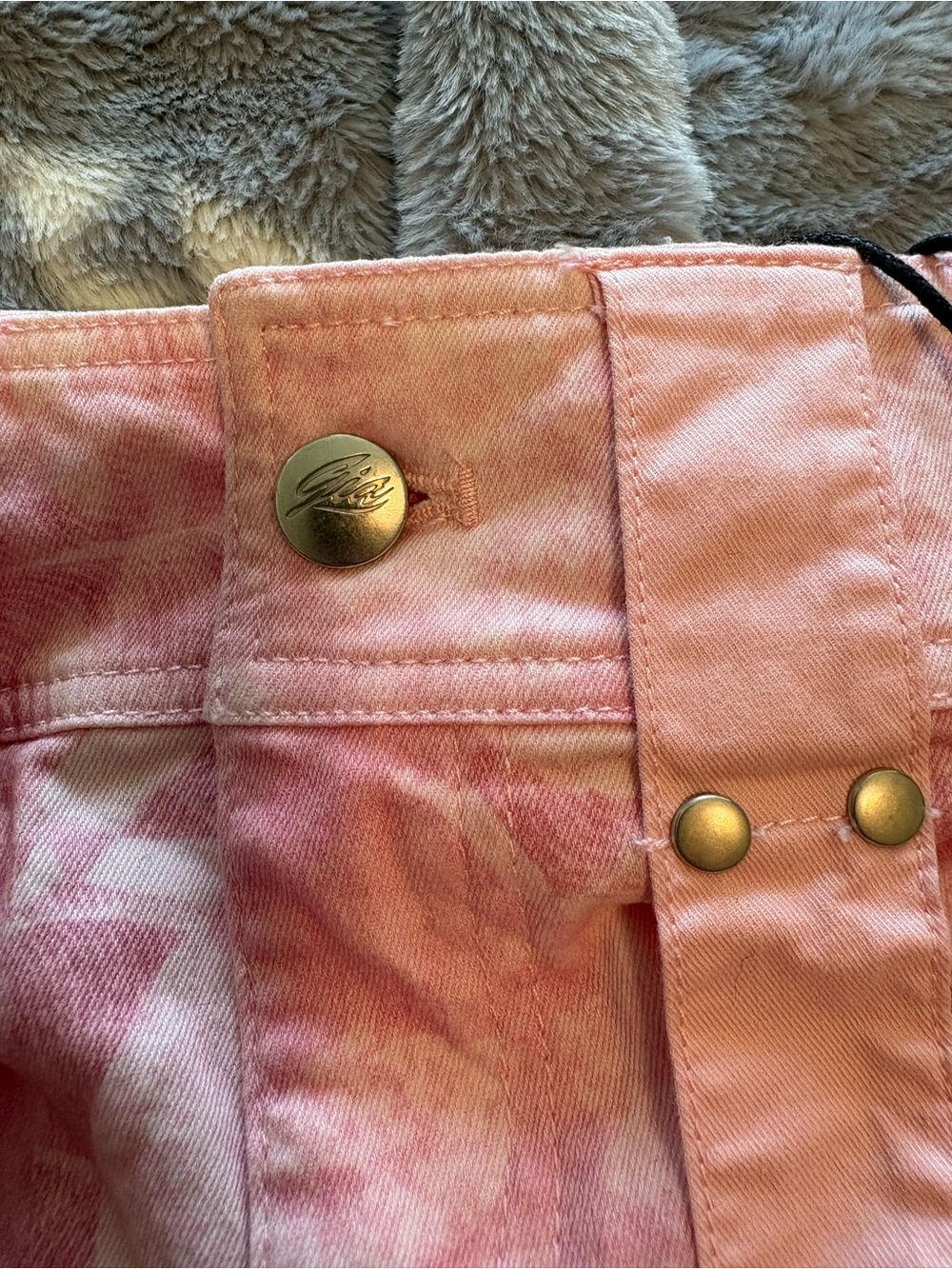 I.AM.GIA Pink Camo Cargo Mini Skirt with Utility Pockets - Picture 3 of 6